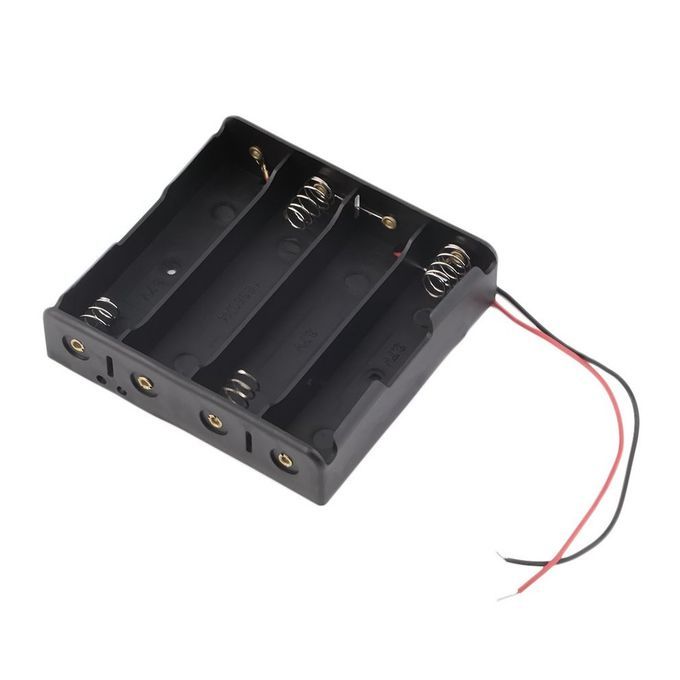 Batteries Storage Box Battery Holder For 4 P S 186  Batteries With Wire Leads-black