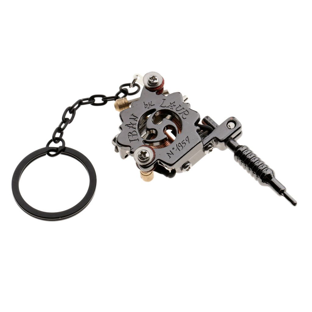 Alloy Tattoo Gun Keychain Mini Tattoo Pendant Necklace Machine