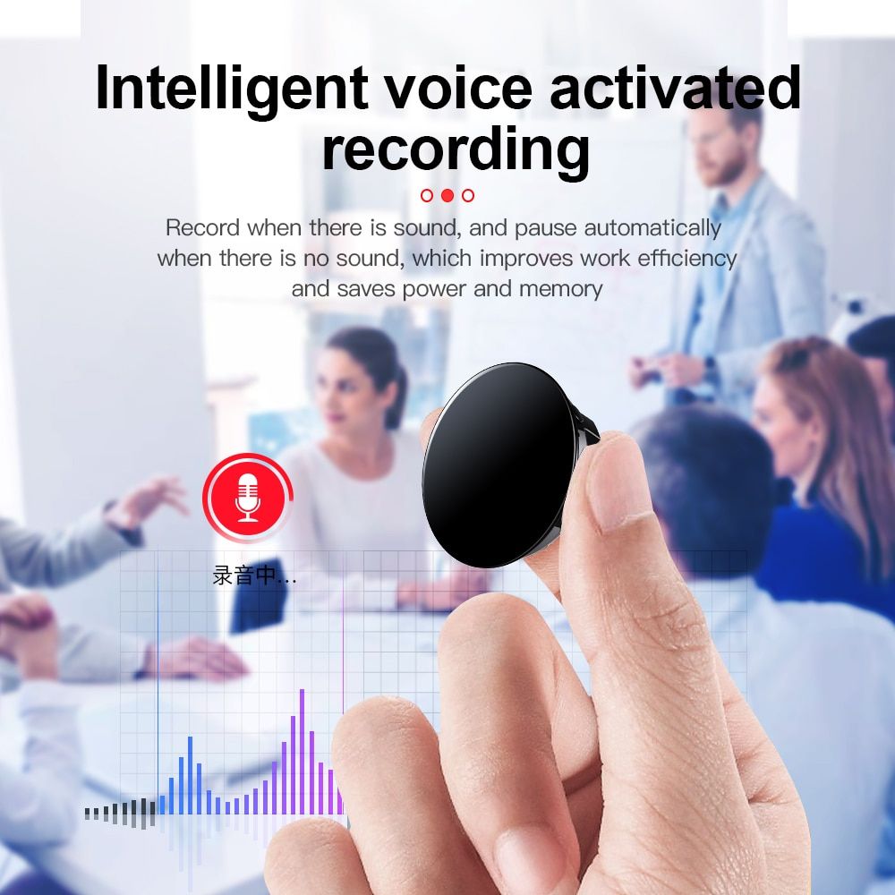 Mini Voice Recorder Professional HD Noise Reduction HIFI MP3 Player OneClick Digital Audio Recorder Built-in Microphone