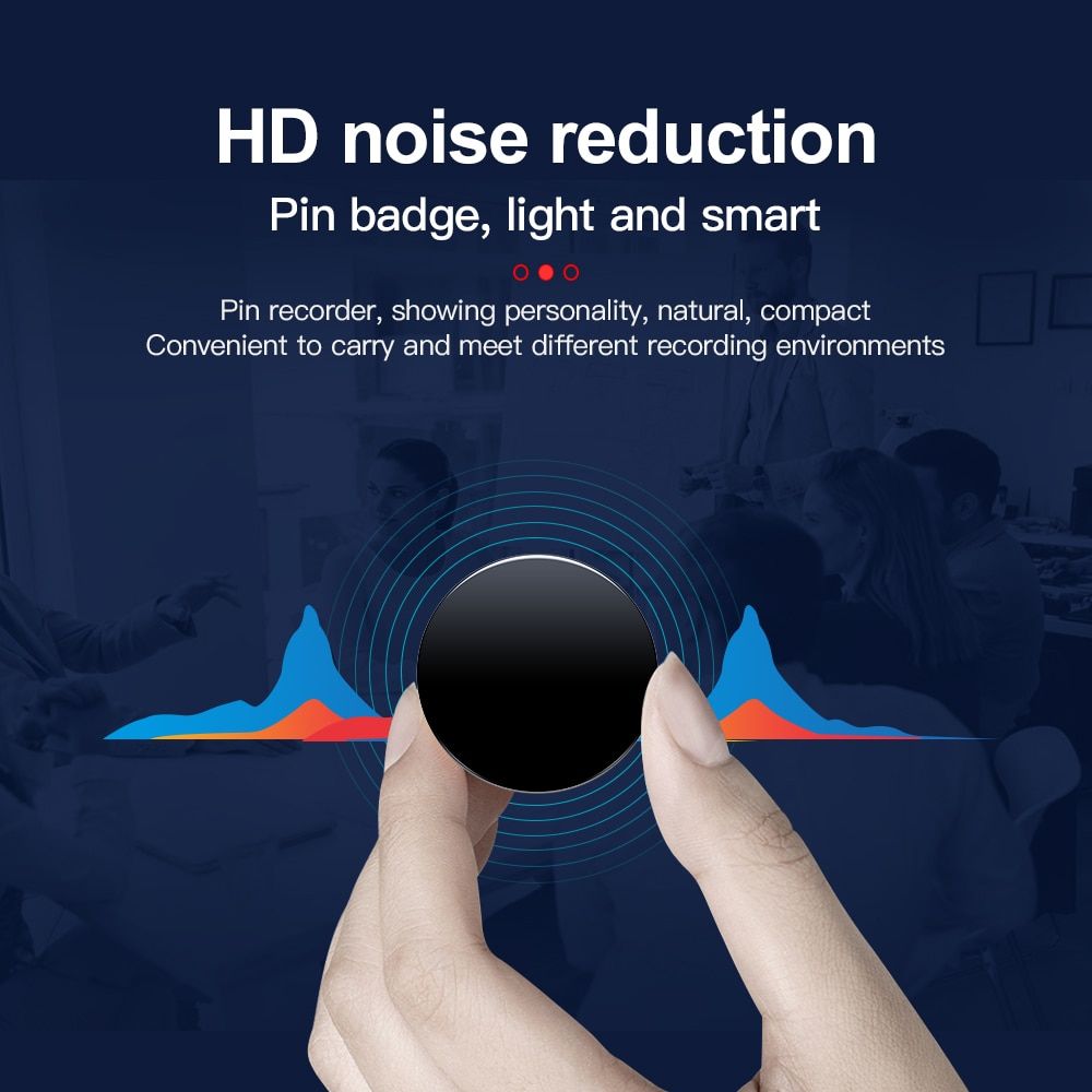 Mini Voice Recorder Professional HD Noise Reduction HIFI MP3 Player OneClick Digital Audio Recorder Built-in Microphone