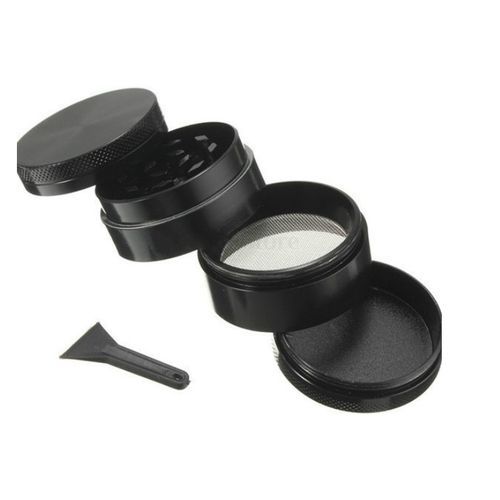 Herb Weed Tobbaco Grinder 4 Part Weed Crusher-Black