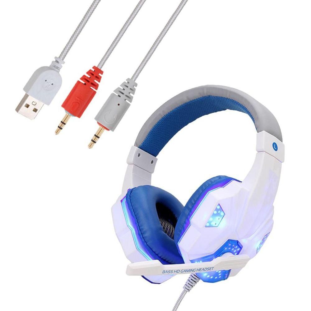 3.5mm Wired Gaming Headphones Earphones With Mic LED Light