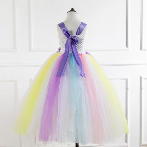 Girls Sleeveless Dress [Mermaid*Flowers*Pearls*Free Headwear]-722