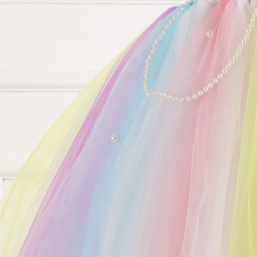Girls Sleeveless Dress [Mermaid*Flowers*Pearls*Free Headwear]-722