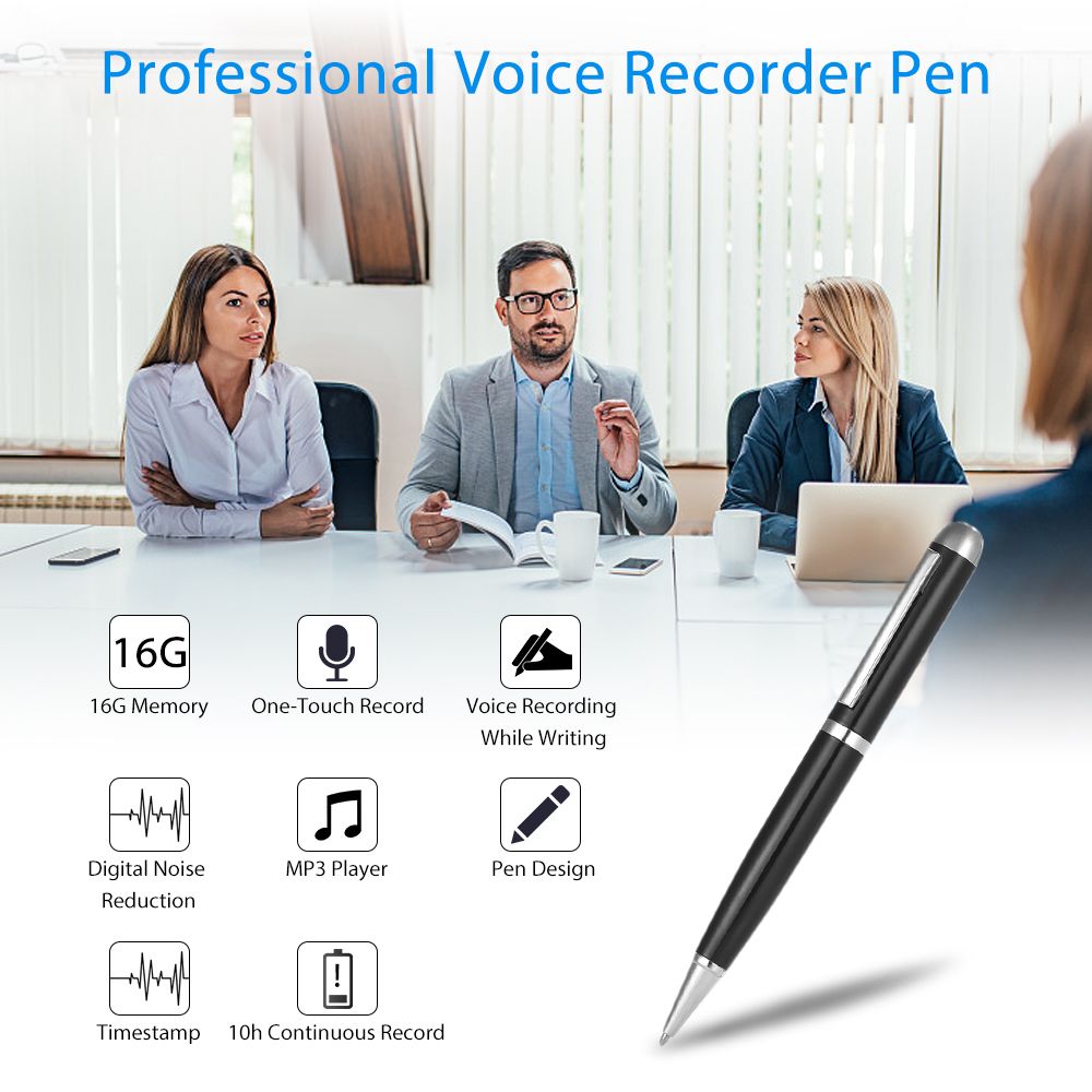 16GB Digital Voice Recorder Pen Sound Audio Dictaphone