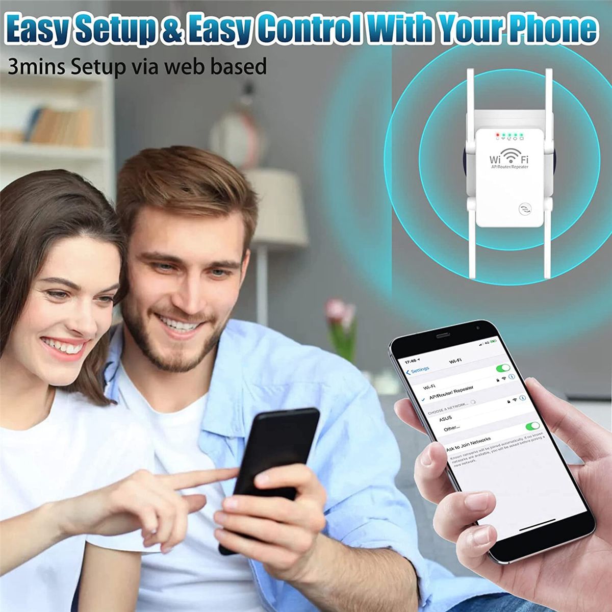 WiFi Extender Signal Booster 300Mbps Wireless WiFi Signal Amplifier WiFi RepeaterInternet Booster Wifi Extender-EU Plug