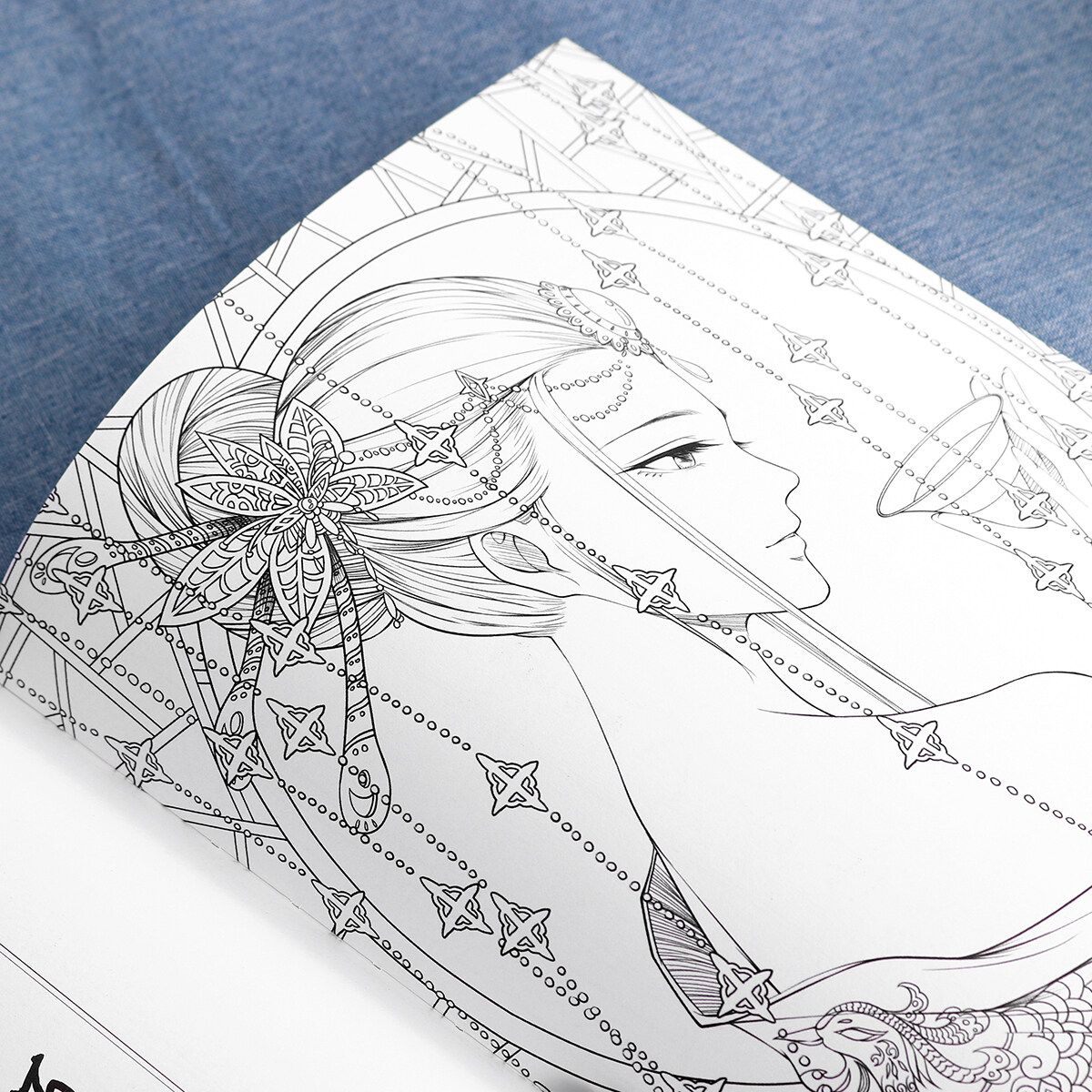 50 Pages Chinese Ancient Beauty Coloring Book Drawing Kids Adults Relief -Without Pen
