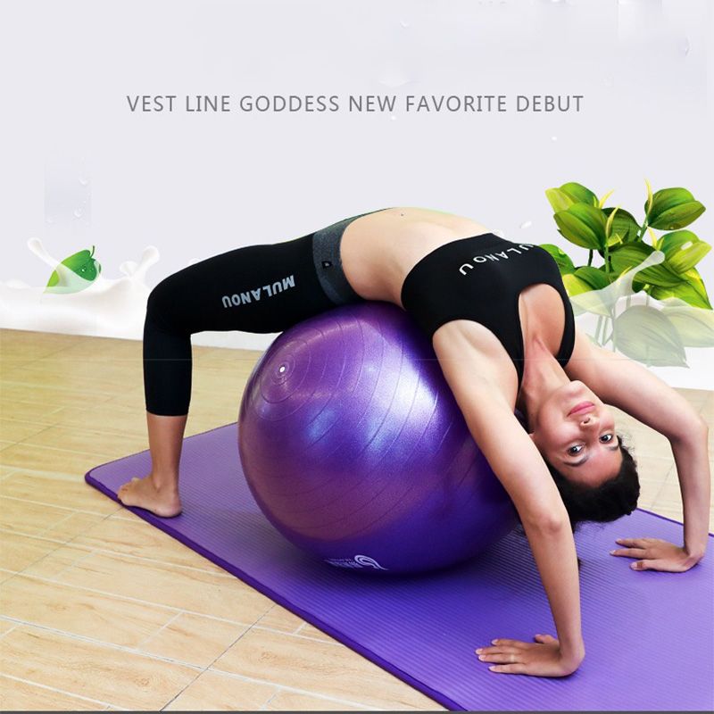 75cm Big Advanced Sports Yoga Ball + Gonfleur - Purple