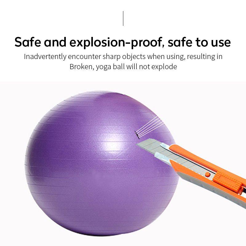 75cm Big Advanced Sports Yoga Ball + Gonfleur - Purple