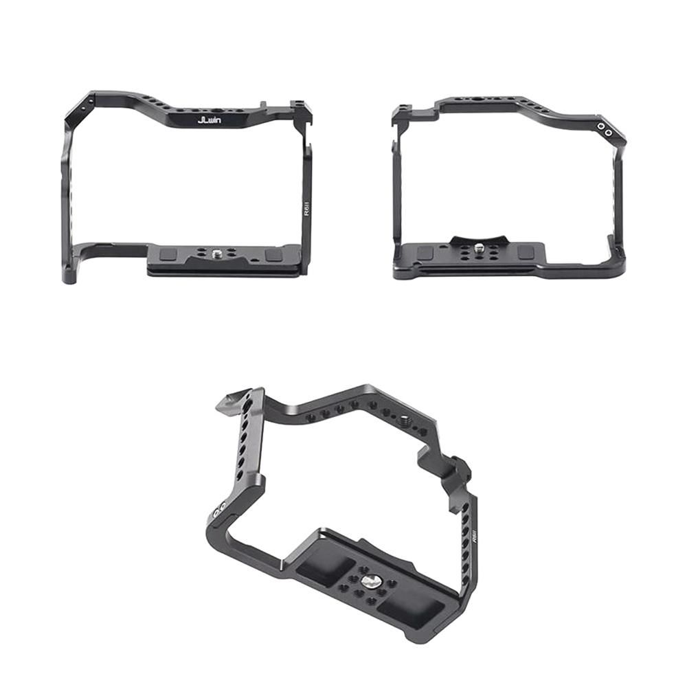 JLwin Protective Camera Cage Aluminum Alloy with Quick Release Plate Cold Shoe Mounts Numerous 1/4in-20 And 3/8in-16 Threaded Holes Compatible with Canon EOS R6II Camera
