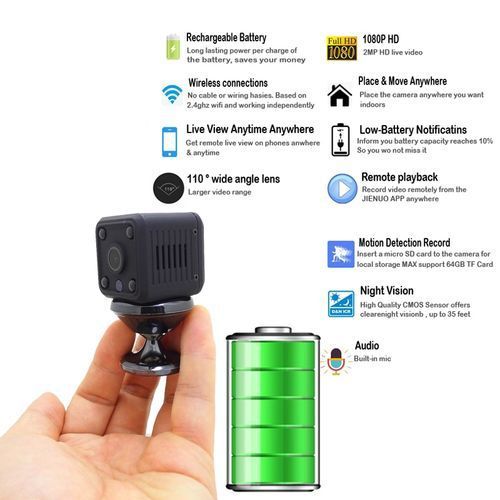 Hopeway Hidden FHD 1080P Mini WiFi IP Camera Battery Camera