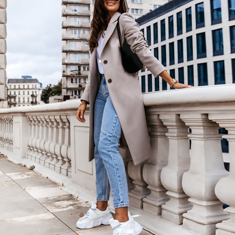 Woman Jacket Autumn Winter Long Sleeve Coat Women  Lapel Collar Coat