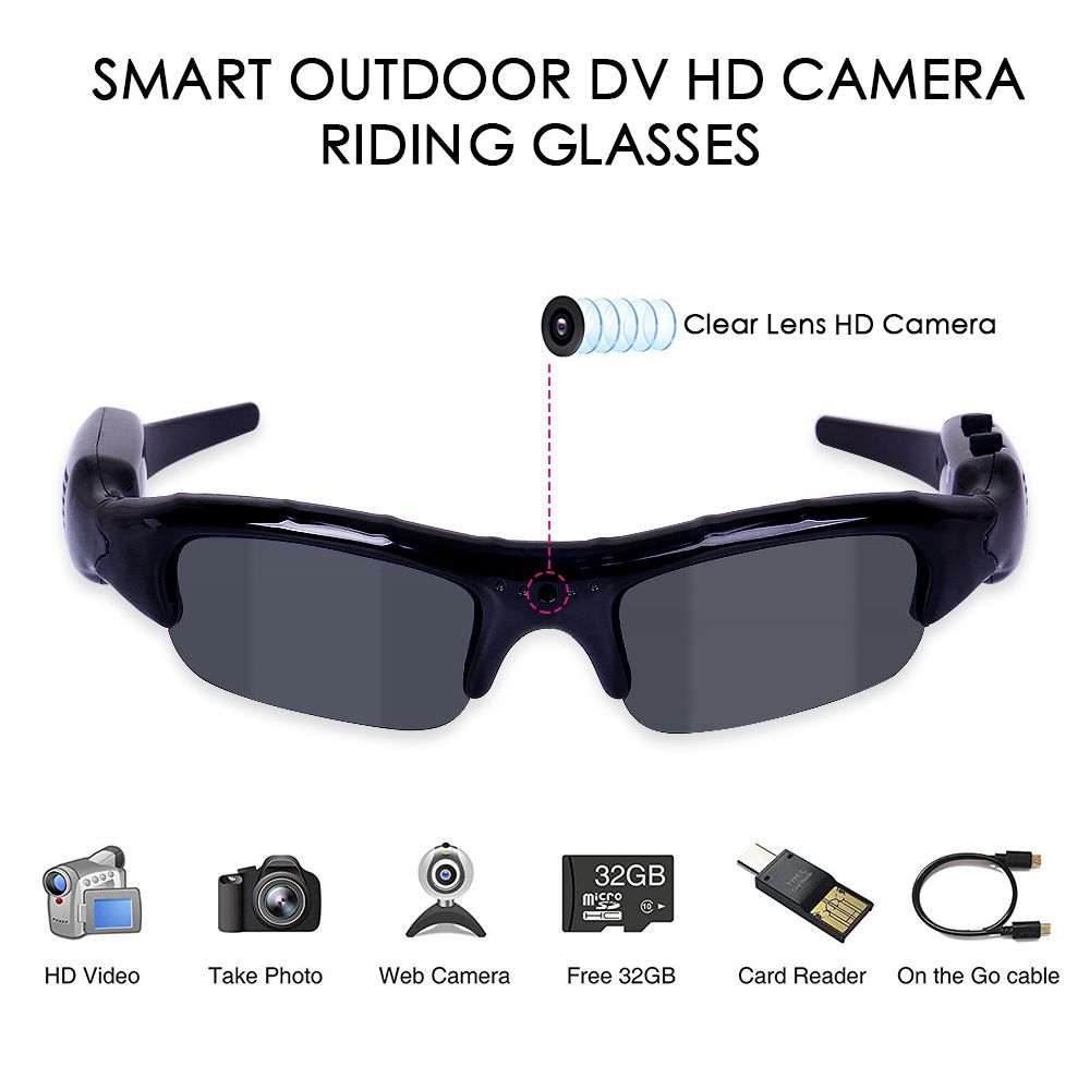 Video Sports In Camera DVR Sunglasses Recorder Eyewear Eyewear Outdoor Cycling 1 Digital Men Cycling HD UV400 Glasses Fishing 3