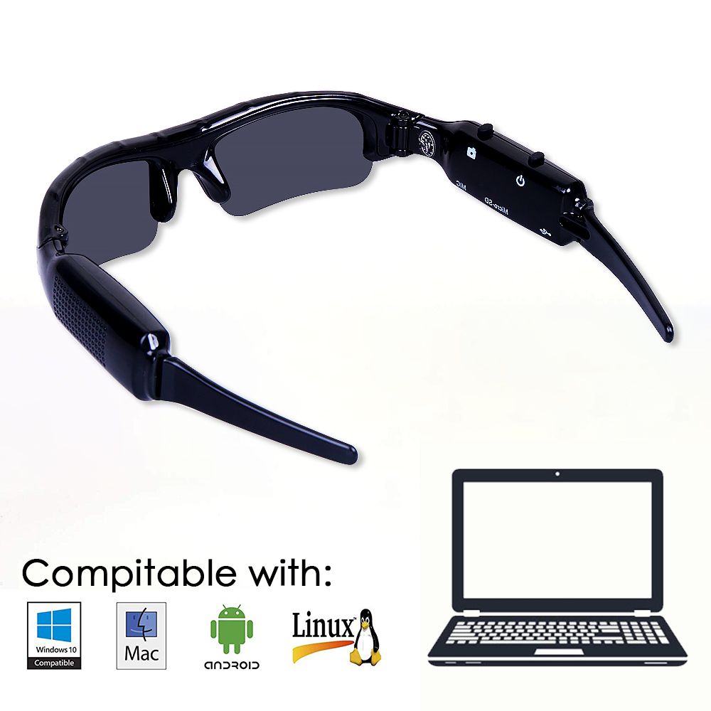 Video Sports In Camera DVR Sunglasses Recorder Eyewear Eyewear Outdoor Cycling 1 Digital Men Cycling HD UV400 Glasses Fishing 3