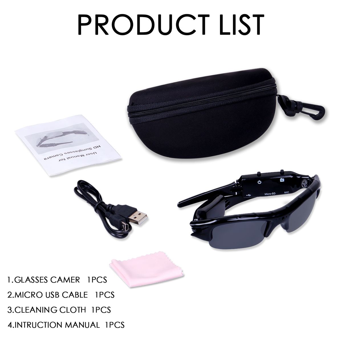 Video Sports In Camera DVR Sunglasses Recorder Eyewear Eyewear Outdoor Cycling 1 Digital Men Cycling HD UV400 Glasses Fishing 3