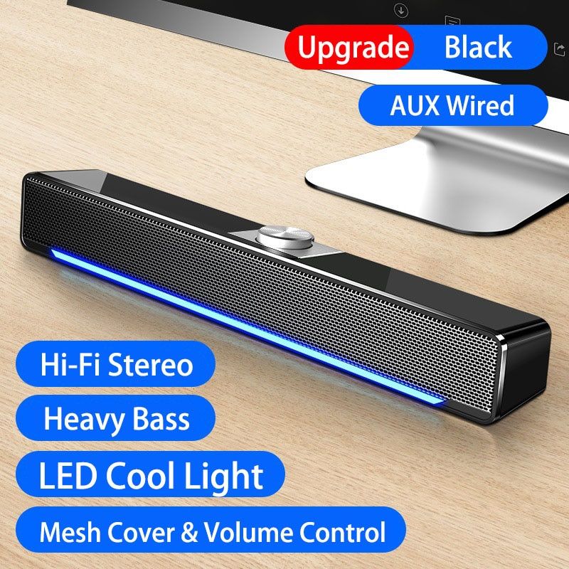 LED TV Sound Bar AUX Wired Wireless Bluetooth Speaker Home Theater System Surround SoundBar For TV PC Computer Speakers