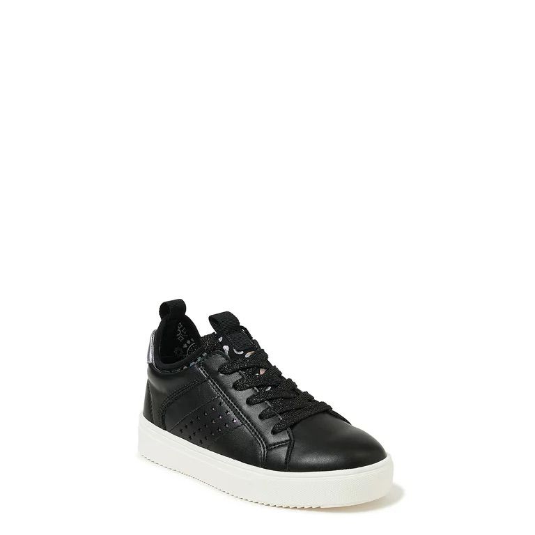 Girls Black Lace Up Sneakers
