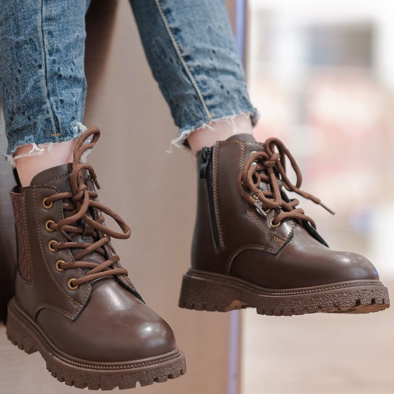Children's Non-slip Martin Boots Casual Outdoor Performance Shoes-Brown