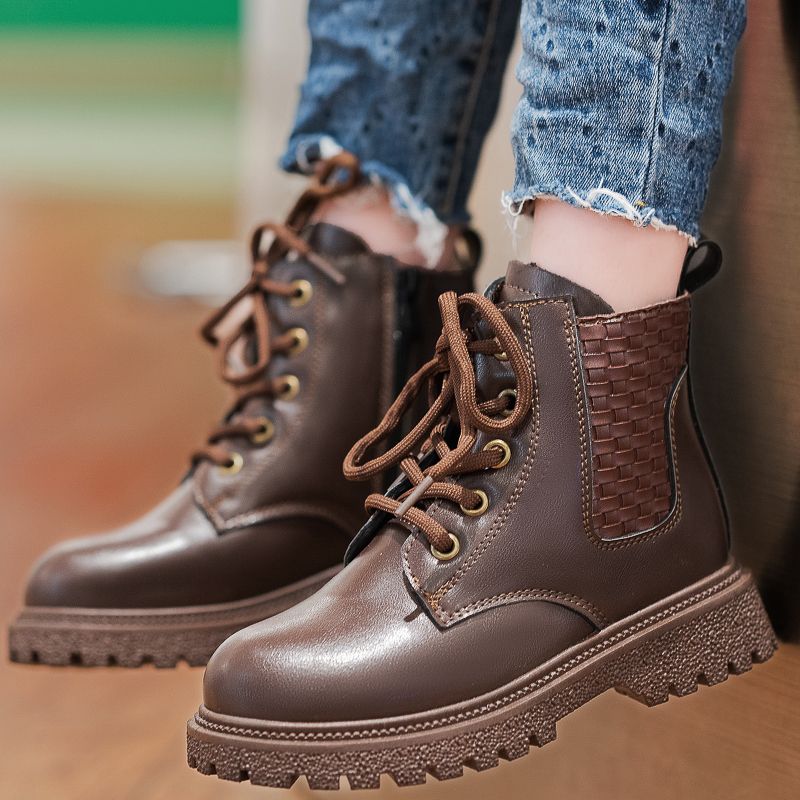 Children's Non-slip Martin Boots Casual Outdoor Performance Shoes-Brown