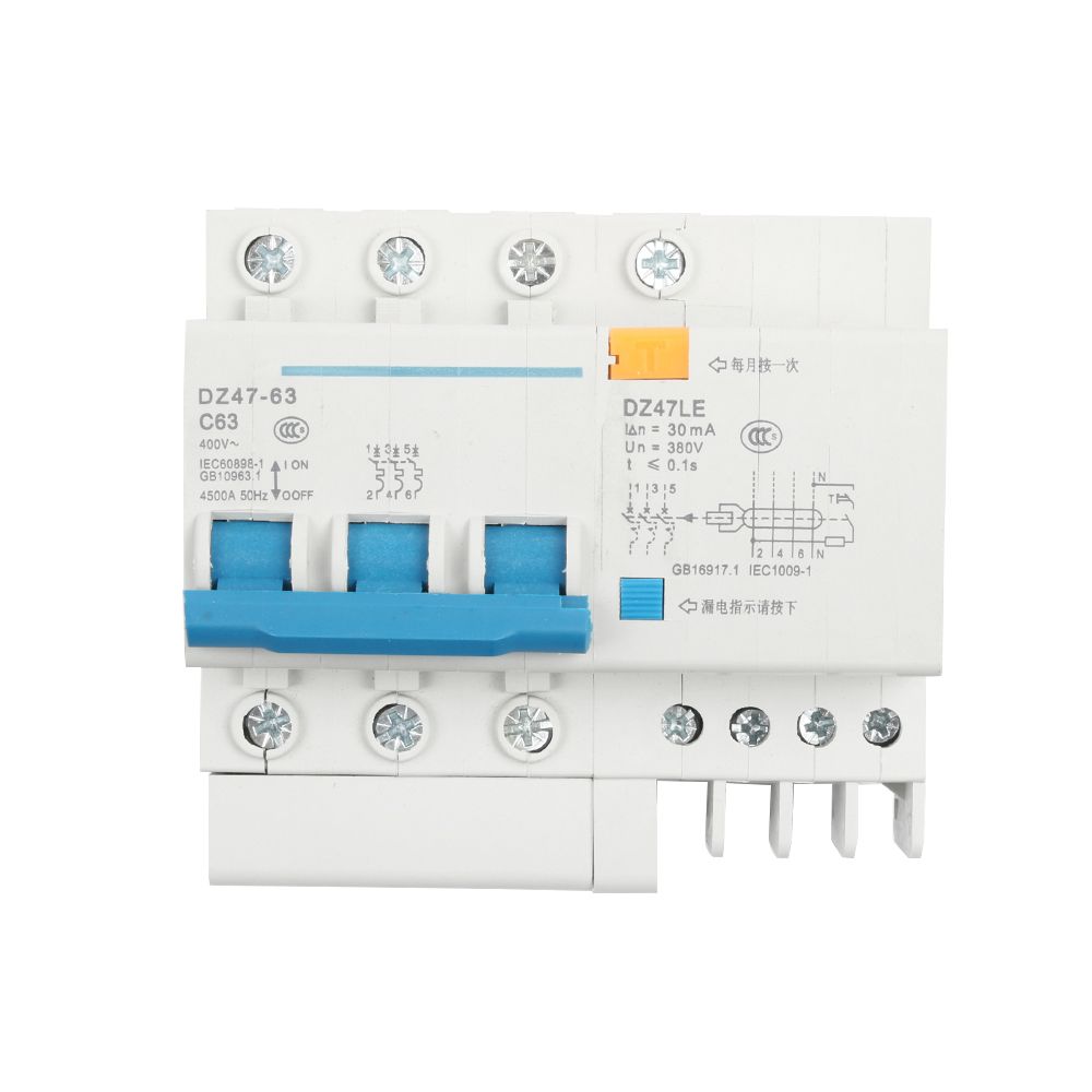 16A DZ47LE-63 50 60HZ 25A 10A 20A 32A 400V 40A 63A 6A 3P