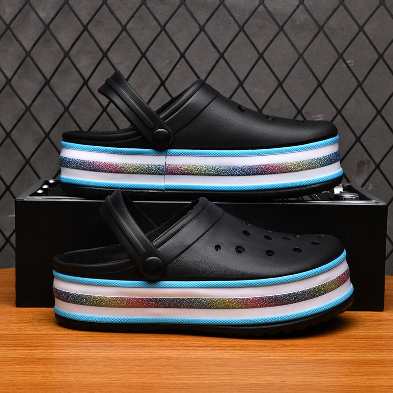 Women Sandals Thick Platform Summer Beach Soft Slide Slippers  Women Leisure Ladies Indoor Bathroom Non-slip Shoes Black