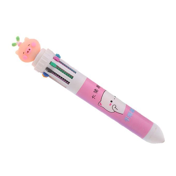 10 In 1 Cute Ballpoint  Pens Novelty School Supply Party Gift Pink