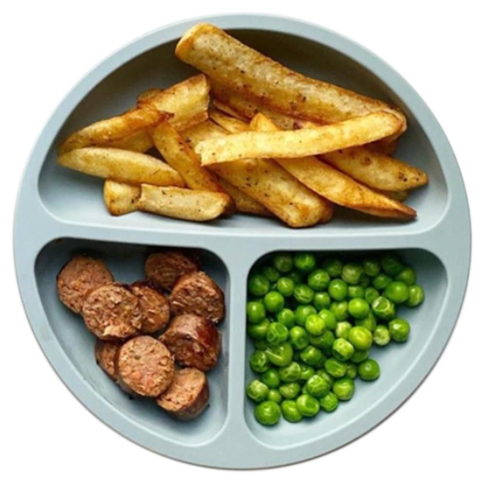 Silicone Plate for Baby,Grip Baby Dish Bowl,Microwave Safe Plates for Toddler and Kid with Fork and Spoon(3 PCS)