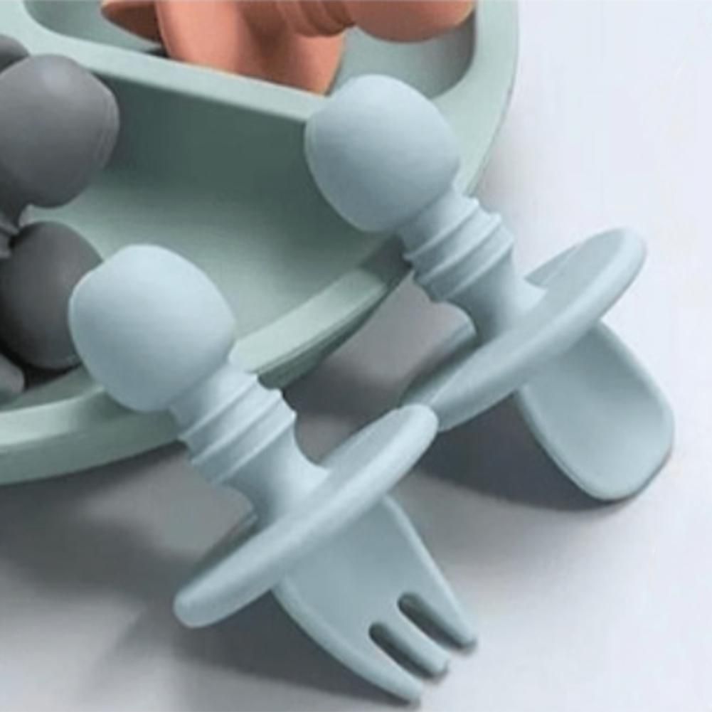 Silicone Plate for Baby,Grip Baby Dish Bowl,Microwave Safe Plates for Toddler and Kid with Fork and Spoon(3 PCS)