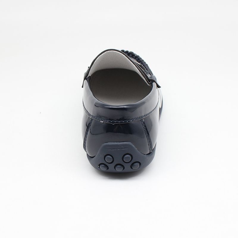 Children Boys Moccasins Buckle Penny Loafers-Navy