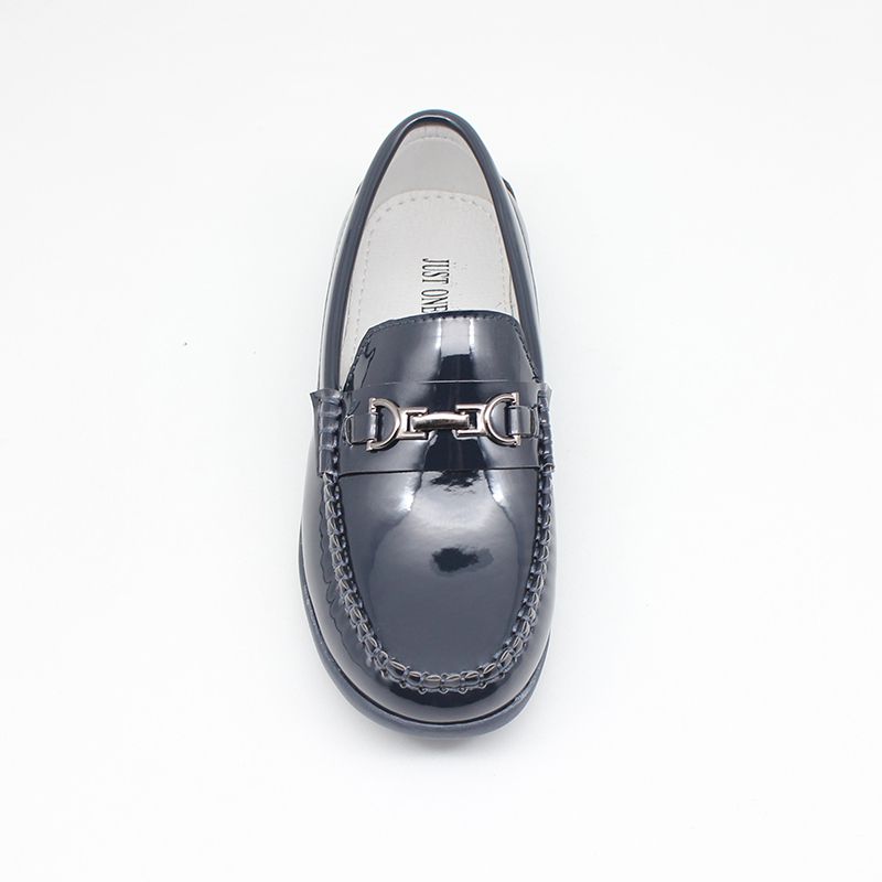 Children Boys Moccasins Buckle Penny Loafers-Navy