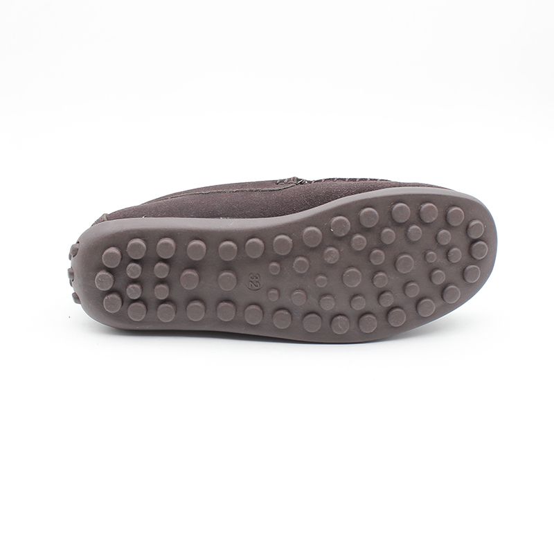 Kids Boys Suede Loafers Shoes-Brown