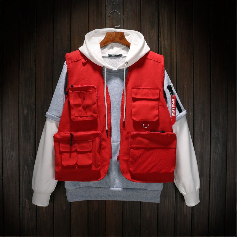 Spring Autumn Man Vests Military Tactical Multi Pocket Vest Jacket