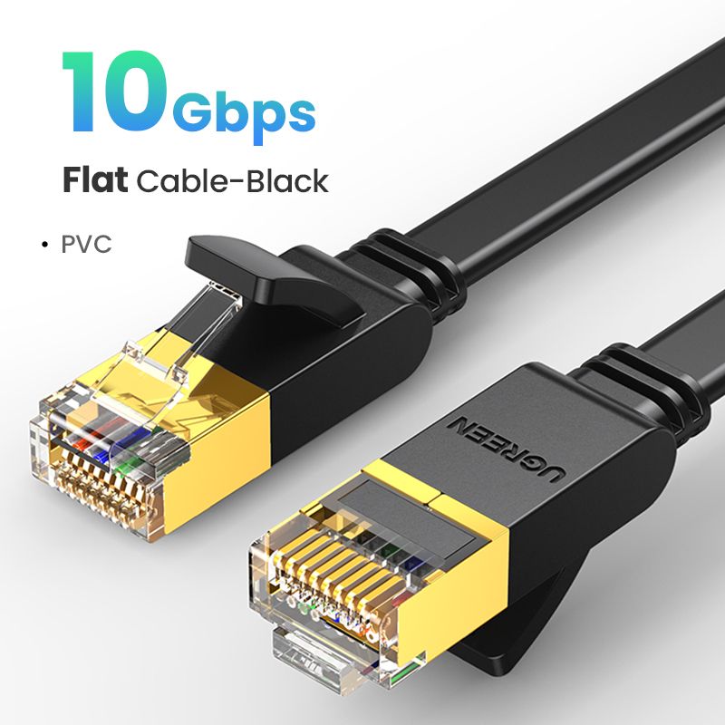 Cat 7 Ethernet Cable 10Gbps RJ45 LAN Internet Flat Cord 2M