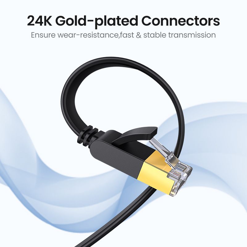Cat 7 Ethernet Cable 10Gbps RJ45 LAN Internet Flat Cord 2M