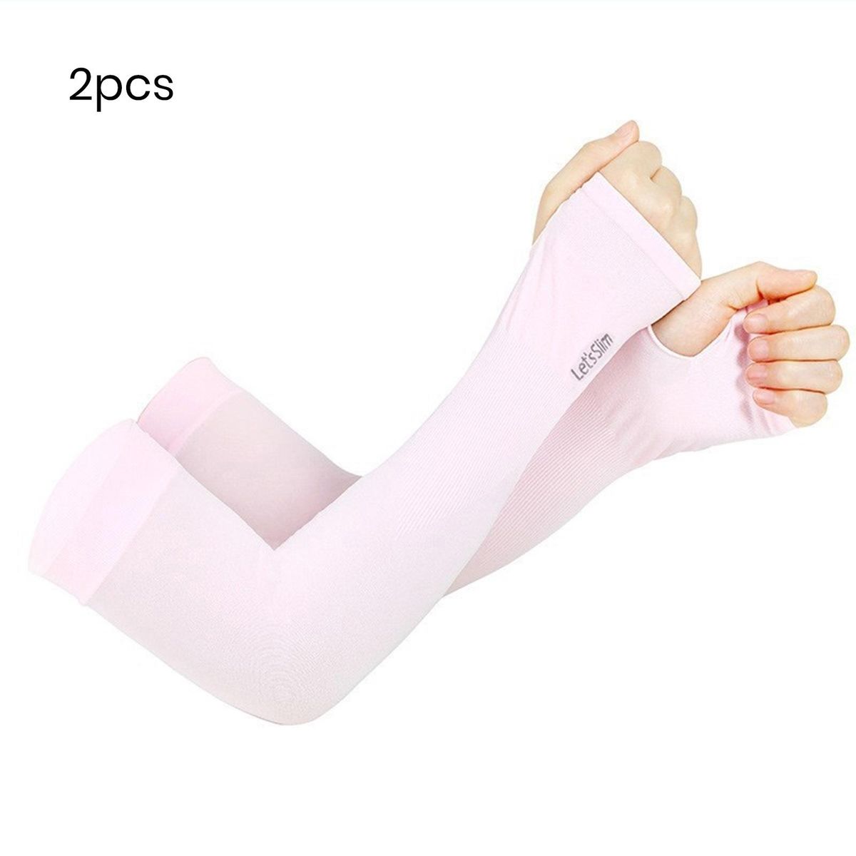 Coolshield Arm Sleeves Ice Silk Sun Protection for Outdoor Activities Pink