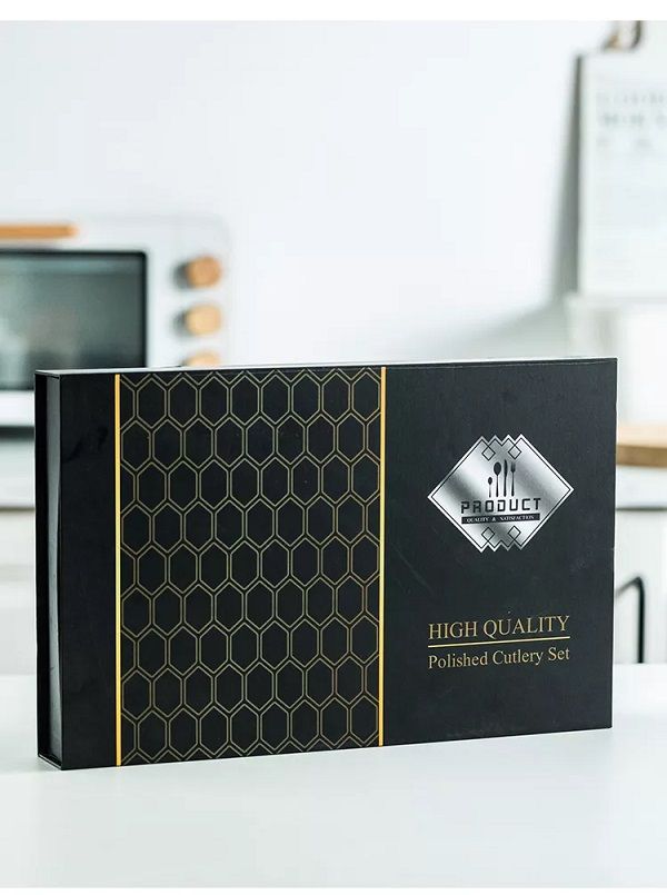 24pcs Dinnerware Stainless Steel Tableware Set + Free Gift