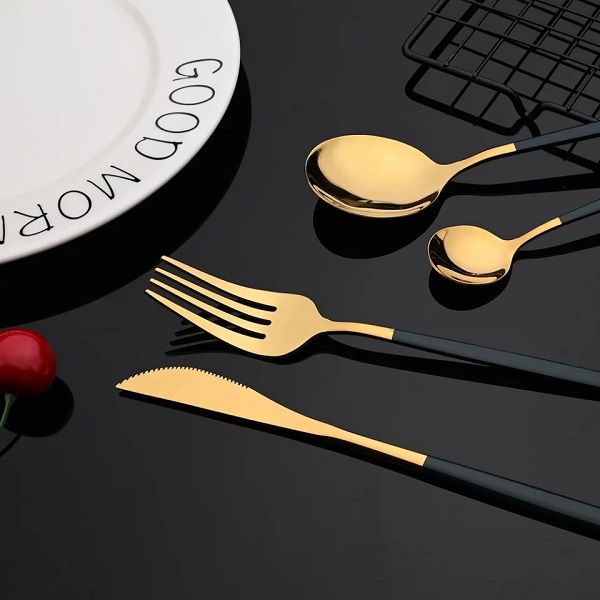 24pcs Dinnerware Stainless Steel Tableware Set + Free Gift