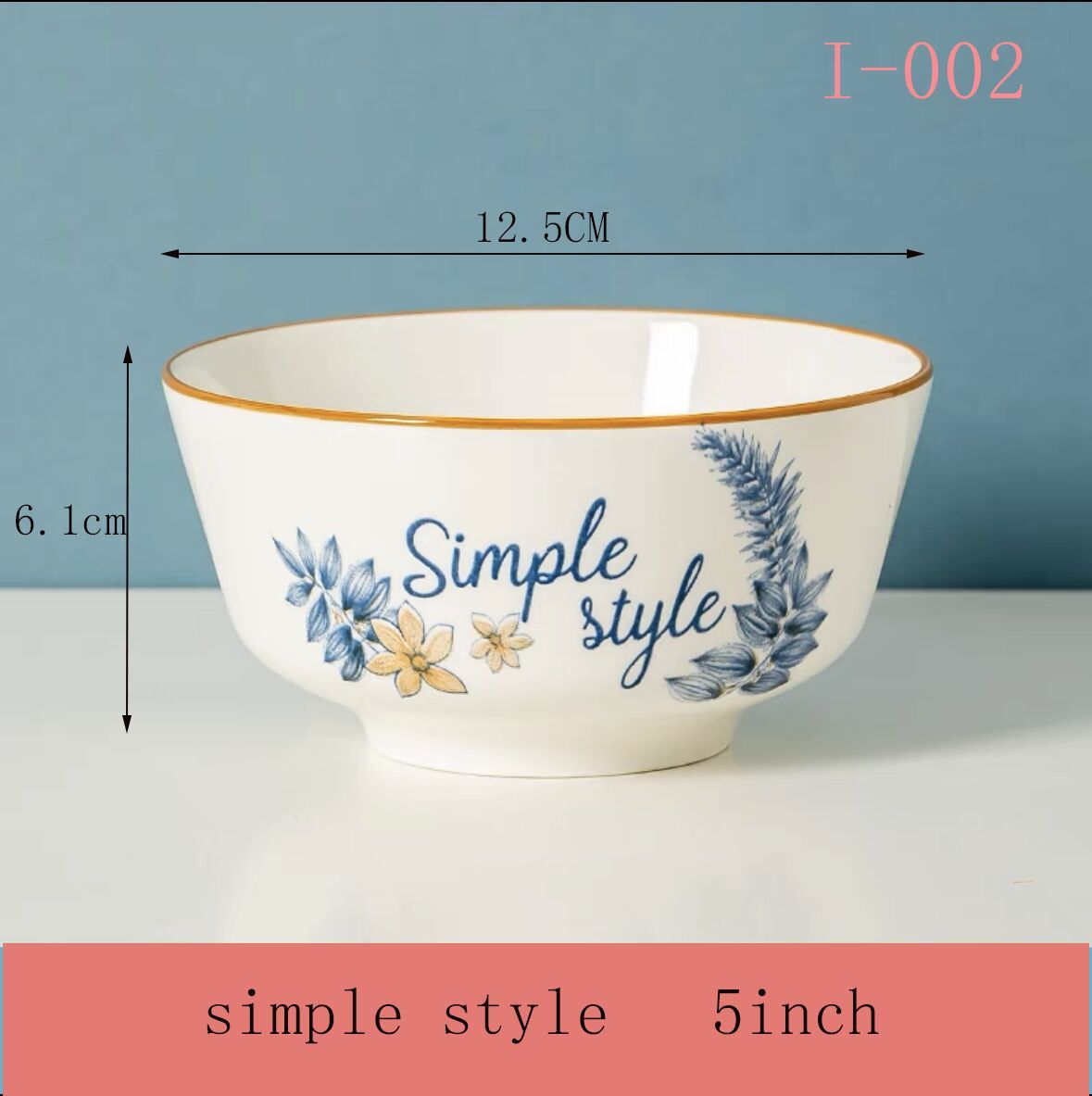 Simple Style Ceramic Glass Bowl Plate (6 Pcs)