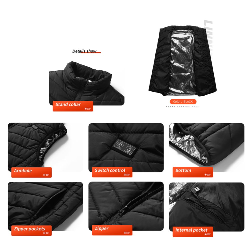 Heated Vest For Men Women 15-Zone Winter Electric Heating