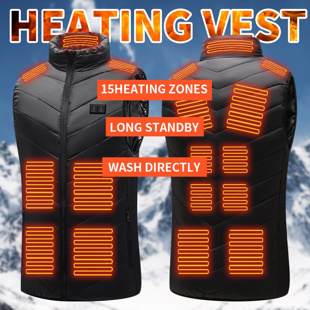 Heated Vest For Men Women 15-Zone Winter Electric Heating