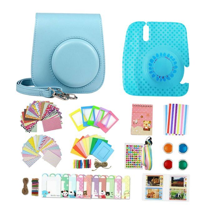 13-in-1 Camera Accessory Kit W/Filters Stickers For Fujifilm Blue