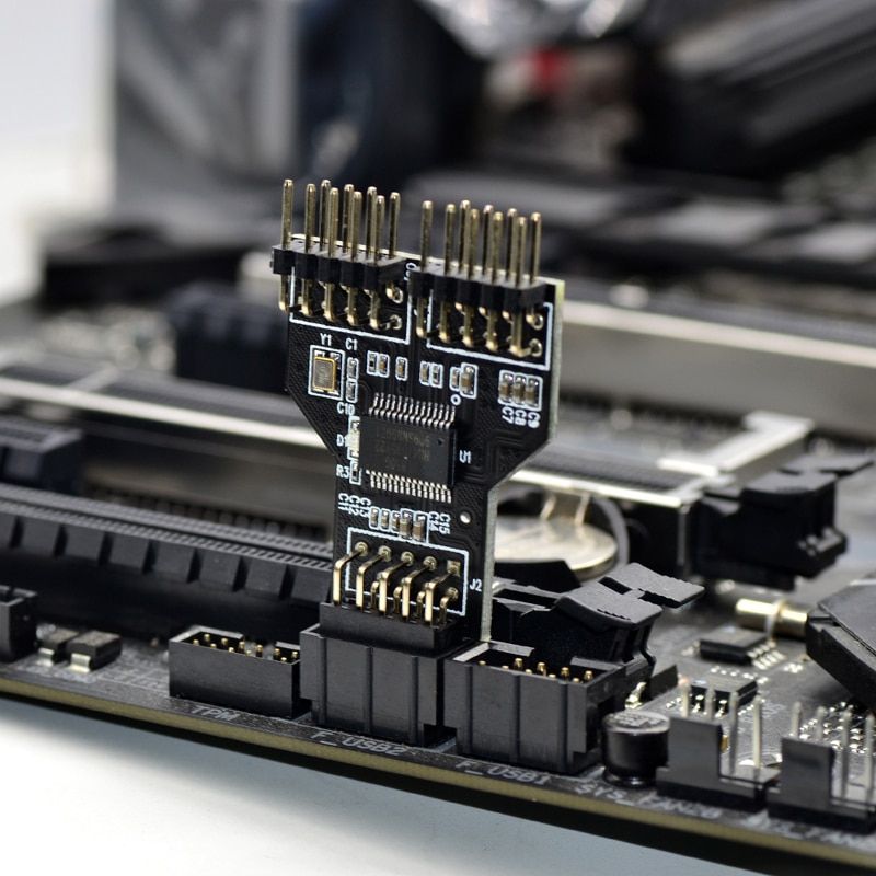 Motherboard USB 9Pin Interface Header Splitter 1 To 2 Extension Cable Adapter 9-Pin USB HUB USB 2.0 Connectors For RGB Bluetooth