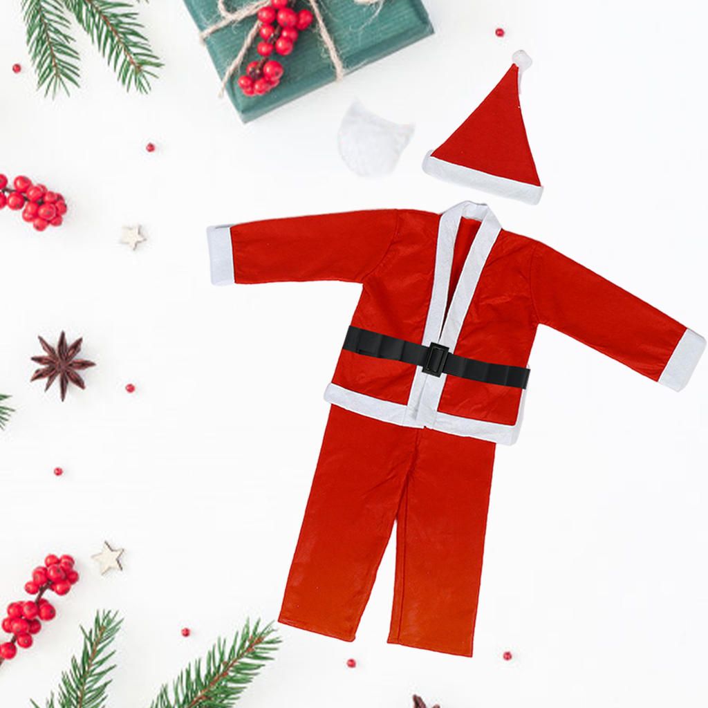5 Piece Adults Santa Claus Suit Costume Xmas Mens Suit