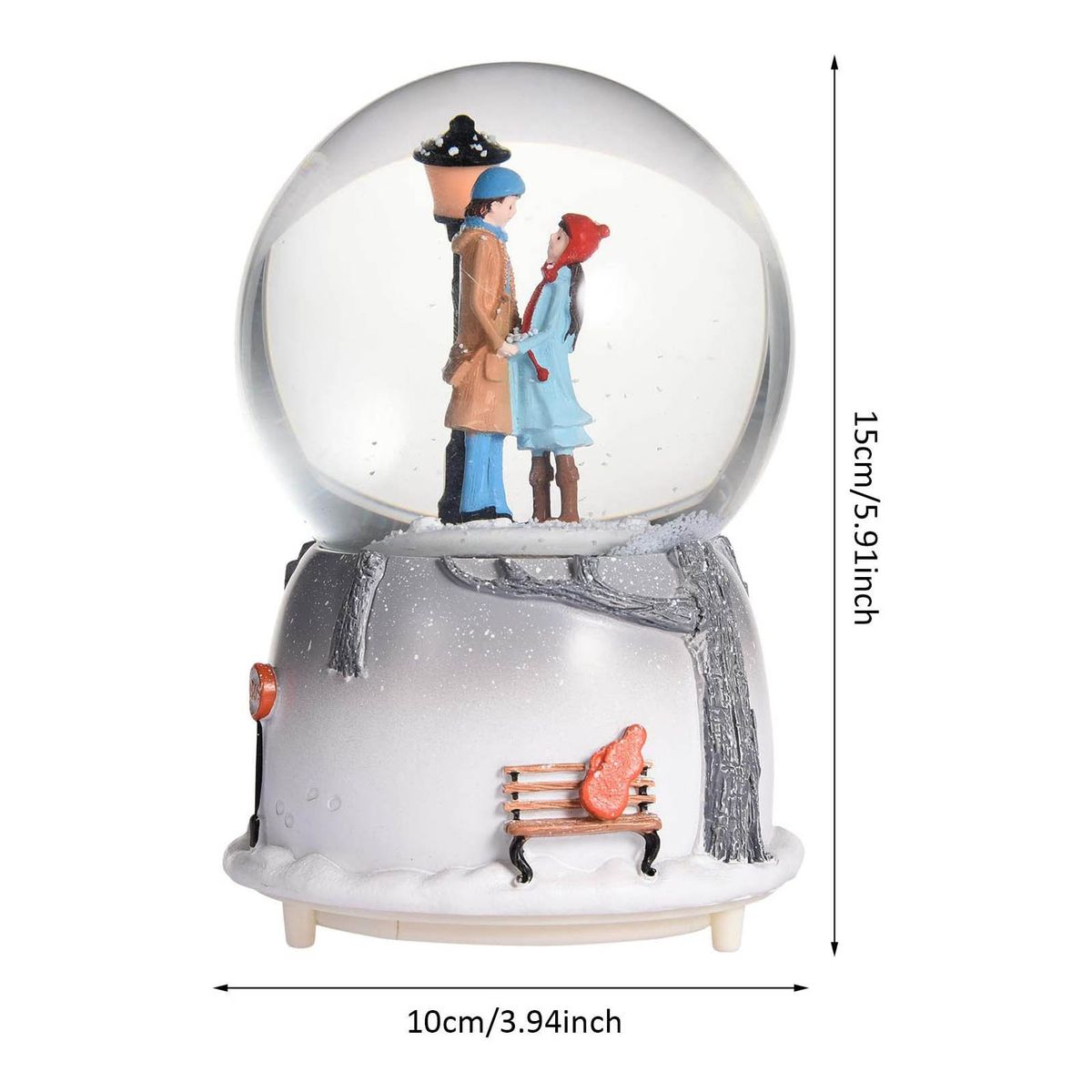 Night Light Music Box Crystal Ball Craft Home Desktop Decor Snow Globe Glass-A