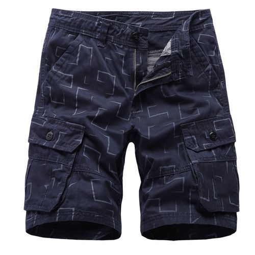 Men's Summer Overalls, Tide Brand Beach Pants, Sports Shorts - Blue