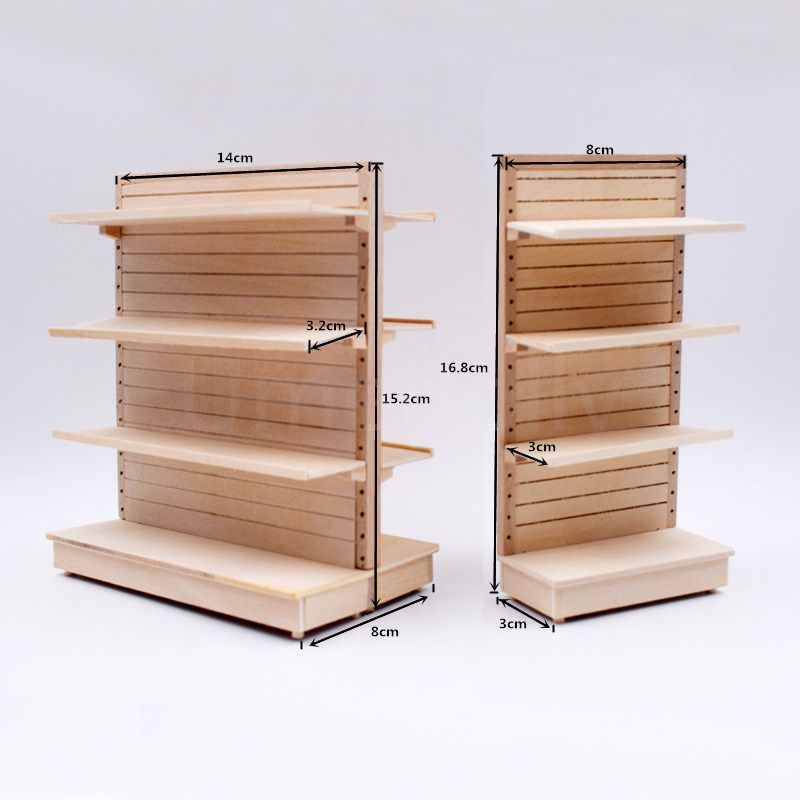 Wooden 1:12 Scale Dollhouse Miniature Supermarket Shelves