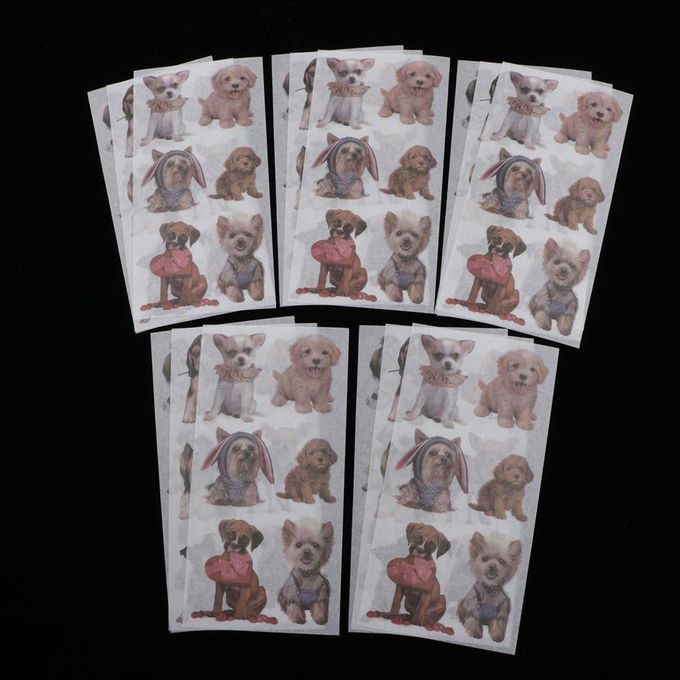 5 Sheets Leaves /Dogs/Food /City /Feather Sticker Washi Famous Dogs