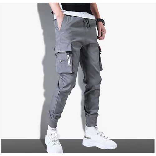 2 Pieces （Gray+black） Boys Women Men's Plaid Straight Leg Trousers Pants