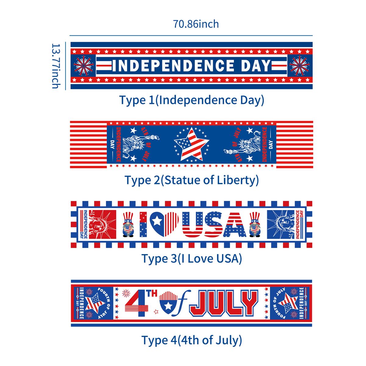 Independence Day Table Runner 4th Of July Table Runner