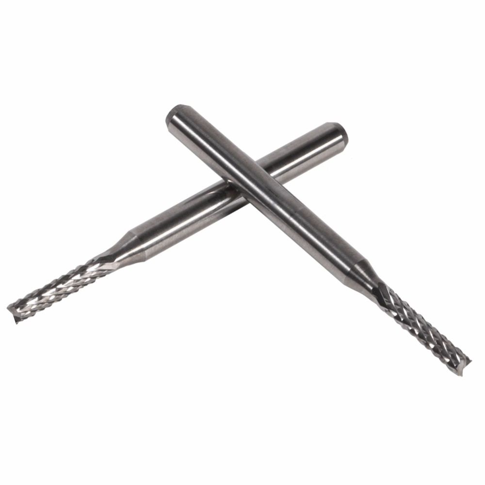 10pcs 2mm Carbide End Milling Cutter Machine Engraving Edge Cutter CNC Router Bits Rotary Burrs PCB End Mill Cutter High Quality